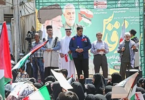 گزارش تصویری از حضور مدیر عامل،کارکنان و بسیجیان شرکت فولاد اکسین خوزستان در راهپیمایی روز قدس