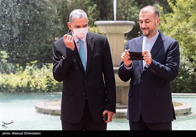 امیرعبداللهیان وزیر امور خارجه و عثمان الغانمی وزیر کشور عراق